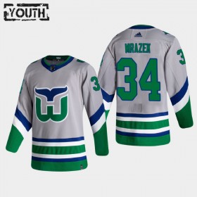 Carolina Hurricanes Petr Mrazek 34 2020-2021 Reverse Retro Trikot Authentic - Kinder